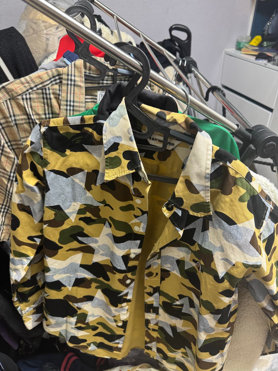 베이프 녹계 스타 셔츠 상품이미지1