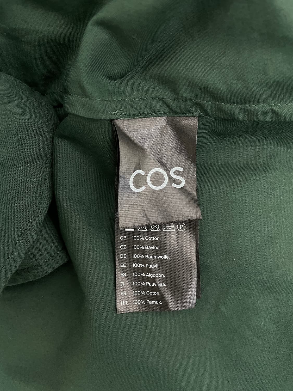 COS 코스 다크 그린 코튼 셔츠 원피스 상품이미지3