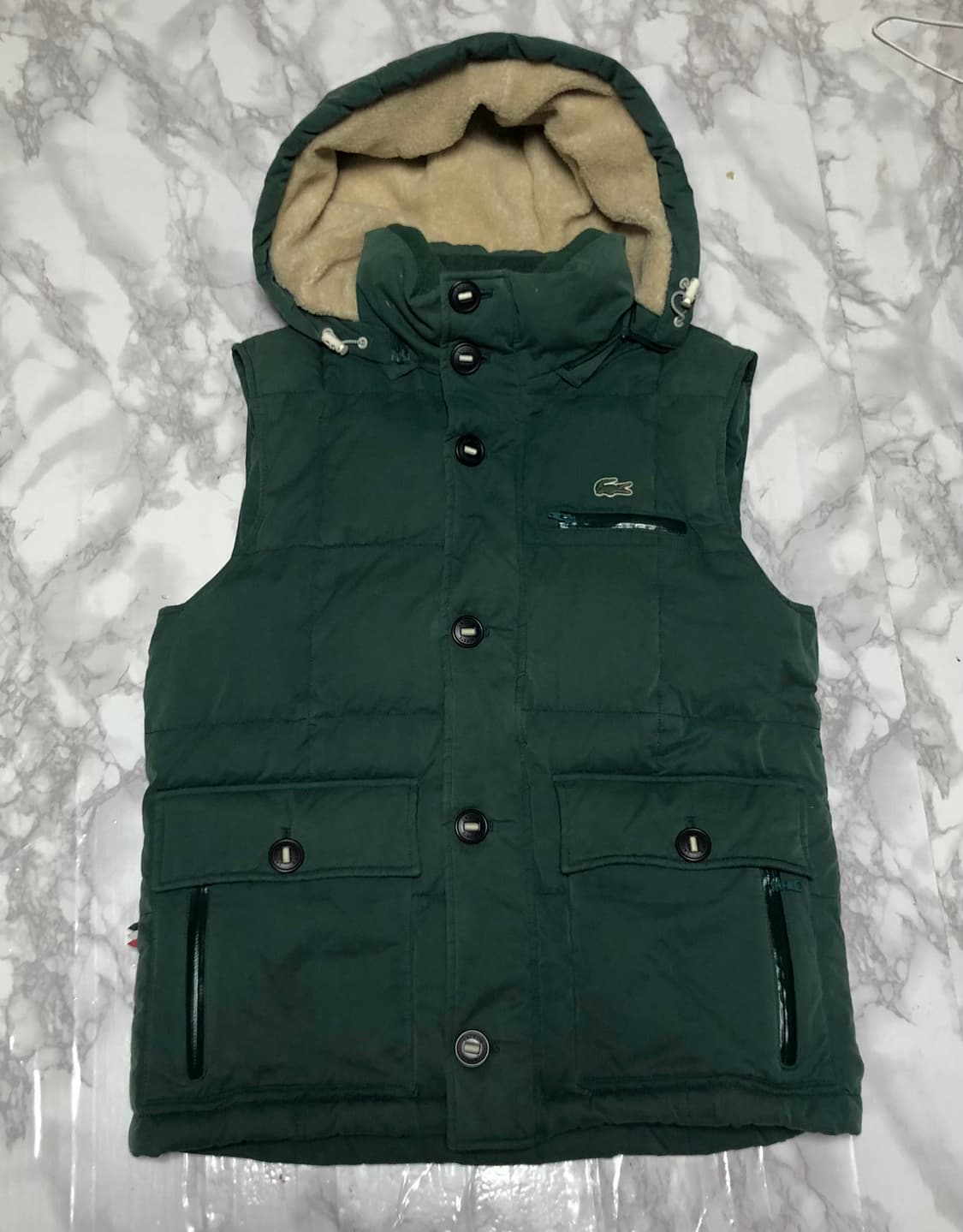 라코스테 패딩 조끼 남성용 다운 딥그린 상품이미지1
