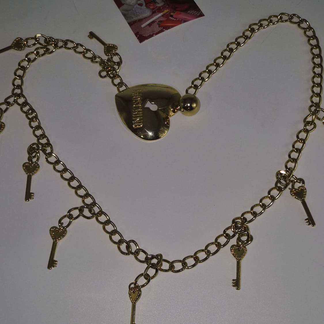90s 모스키노 하트 자물쇠&열쇠 롱 체인 벨트 상품이미지6