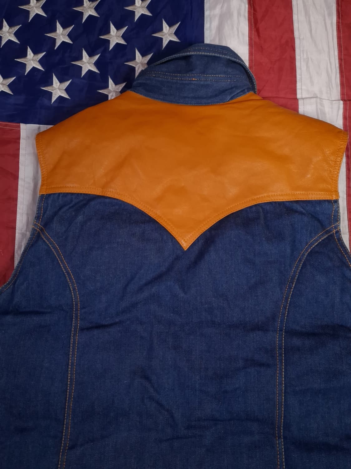 오리지날 70's 퍼스픽트레일 데님 웨스턴 다운 베스트 상품이미지8
