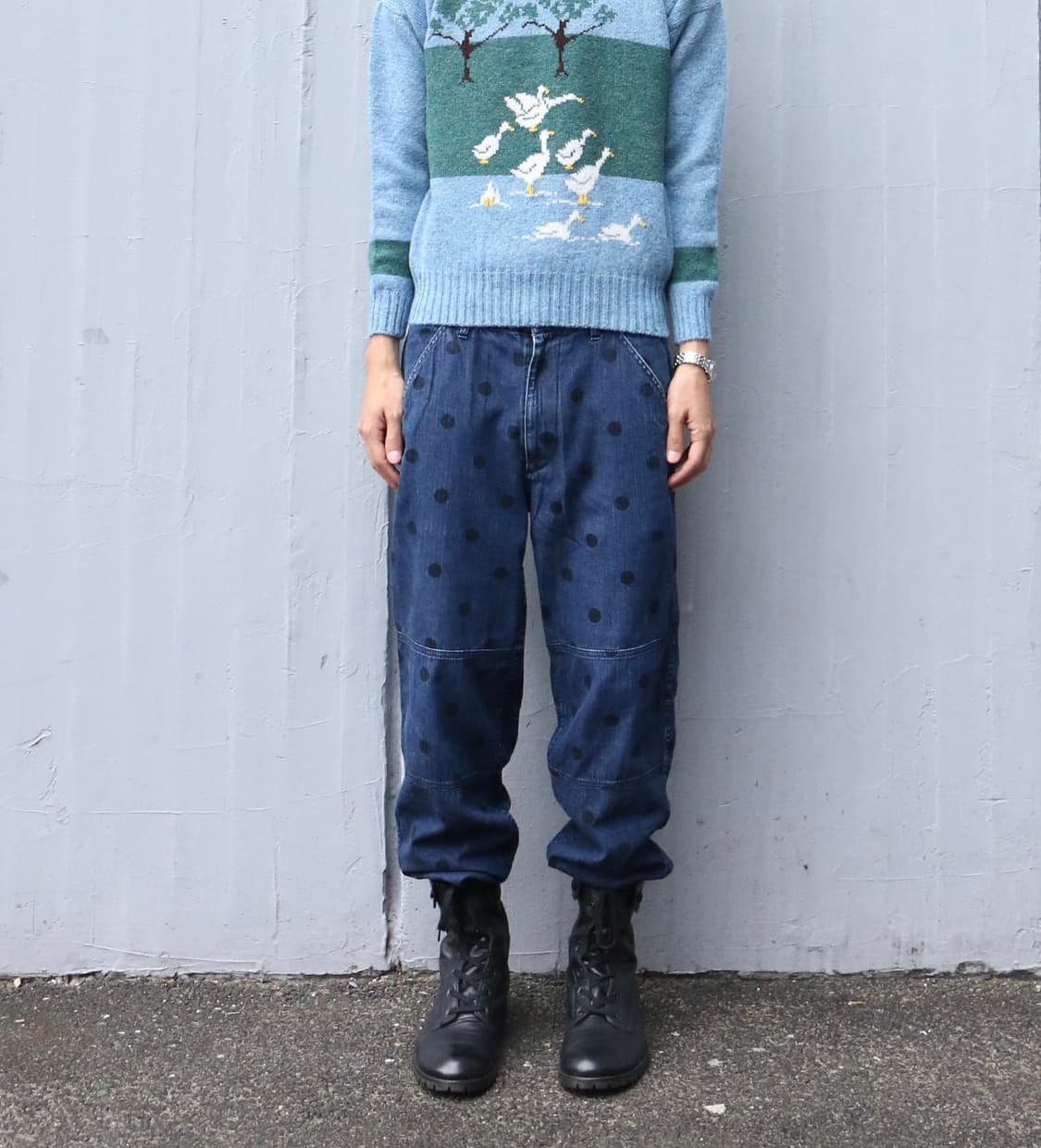 Comme des Garçons SHIRT 도트 패턴 데님 팬츠 상품이미지2