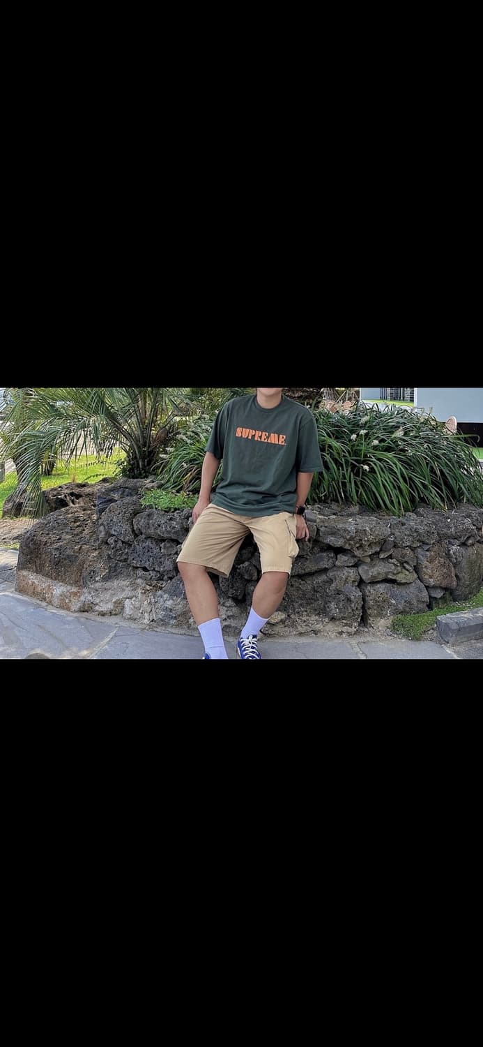 [M] 슈프림 스텐실 자수 숏슬리브 탑 그린 - 24SS 상품이미지3