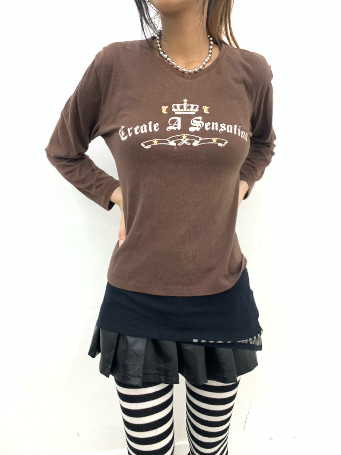 Brown y2k mood sleeve 상품이미지1