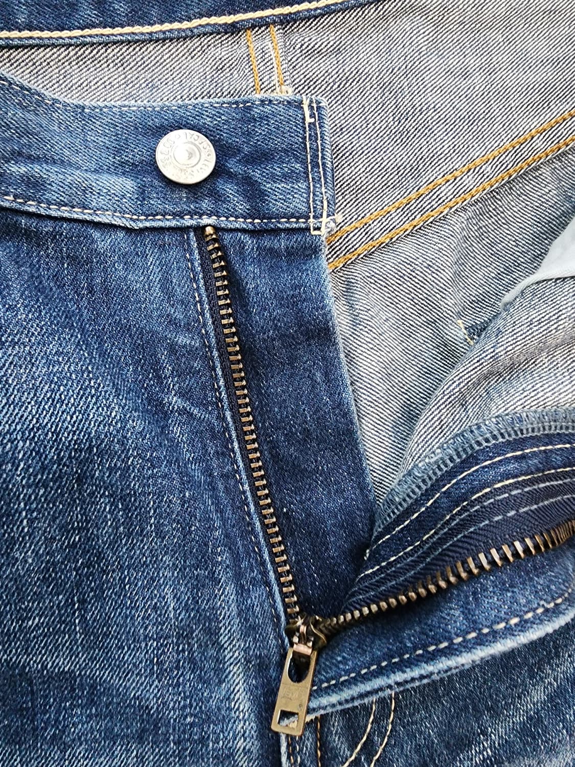 LEVIS 리바이스 502 일본산 셀비지 워싱 데님 팬츠. W34 청바지 상품이미지5