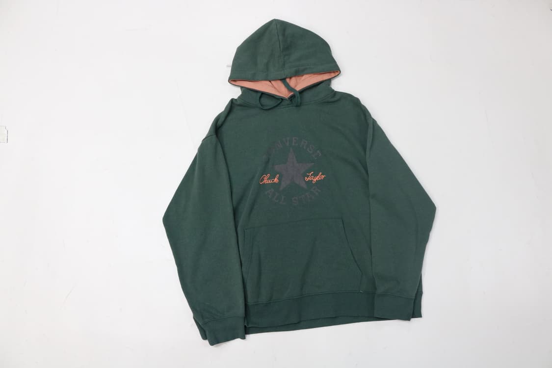 Converse 컨버스 올스타 빅로고 다크그린 기모 후드티 (LL) 상품이미지2