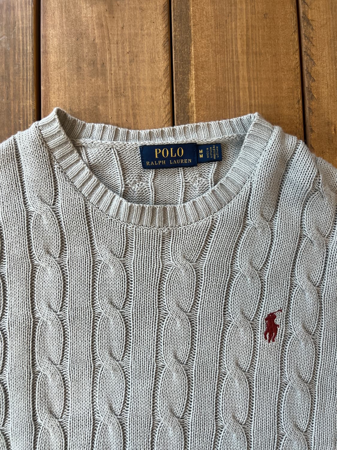 폴로 그레이쉬 베이지 꽈배기 니트 상품이미지7