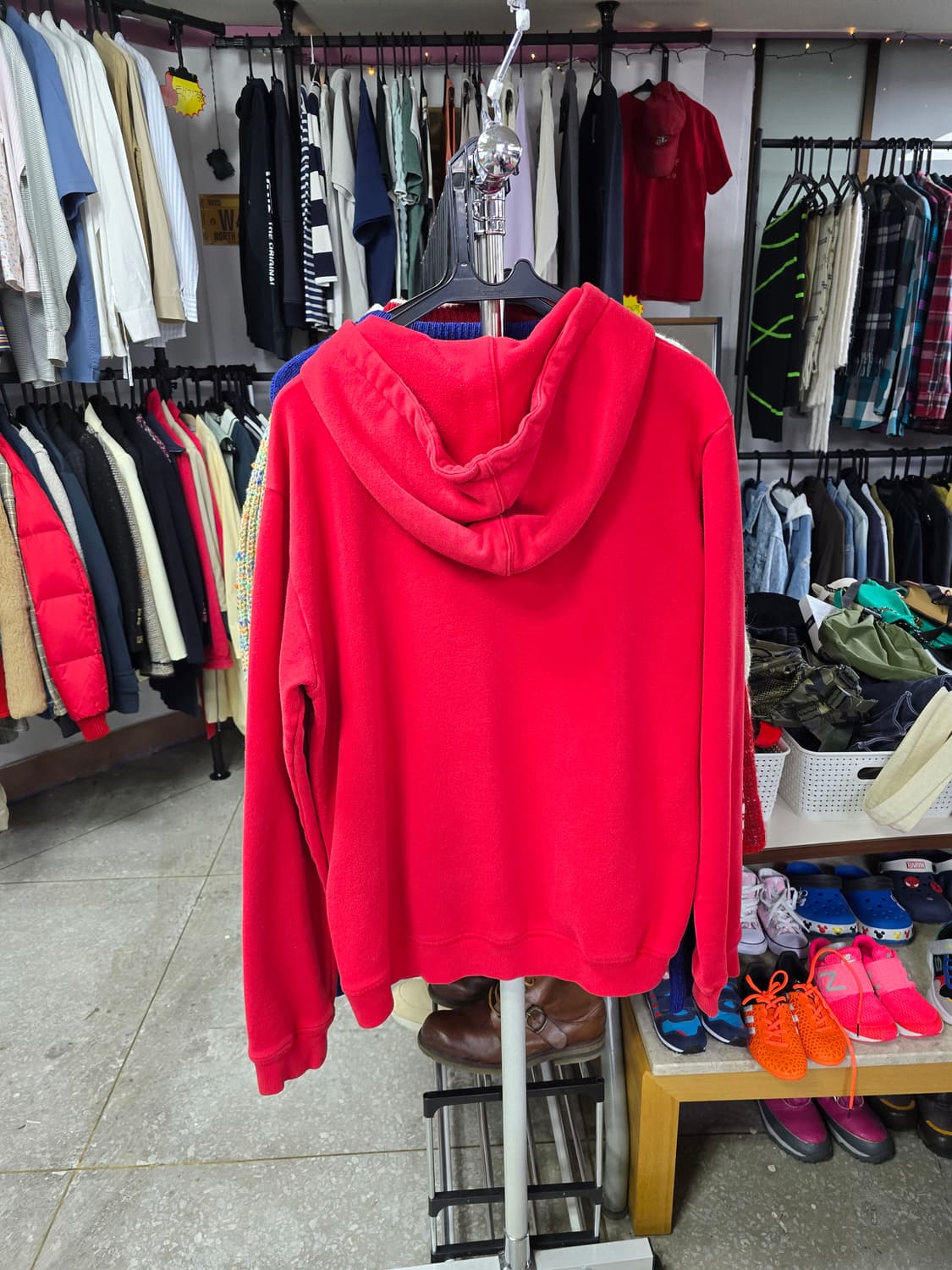 아디다스 빨간색 기모 트레포일 후드티 (1303) 상품이미지2