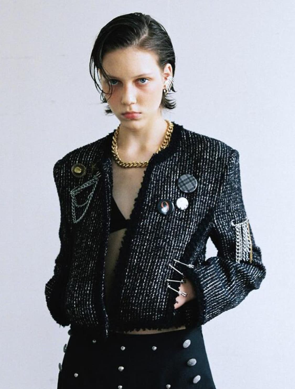 Dared 트위드 자켓 블랙 상품이미지1