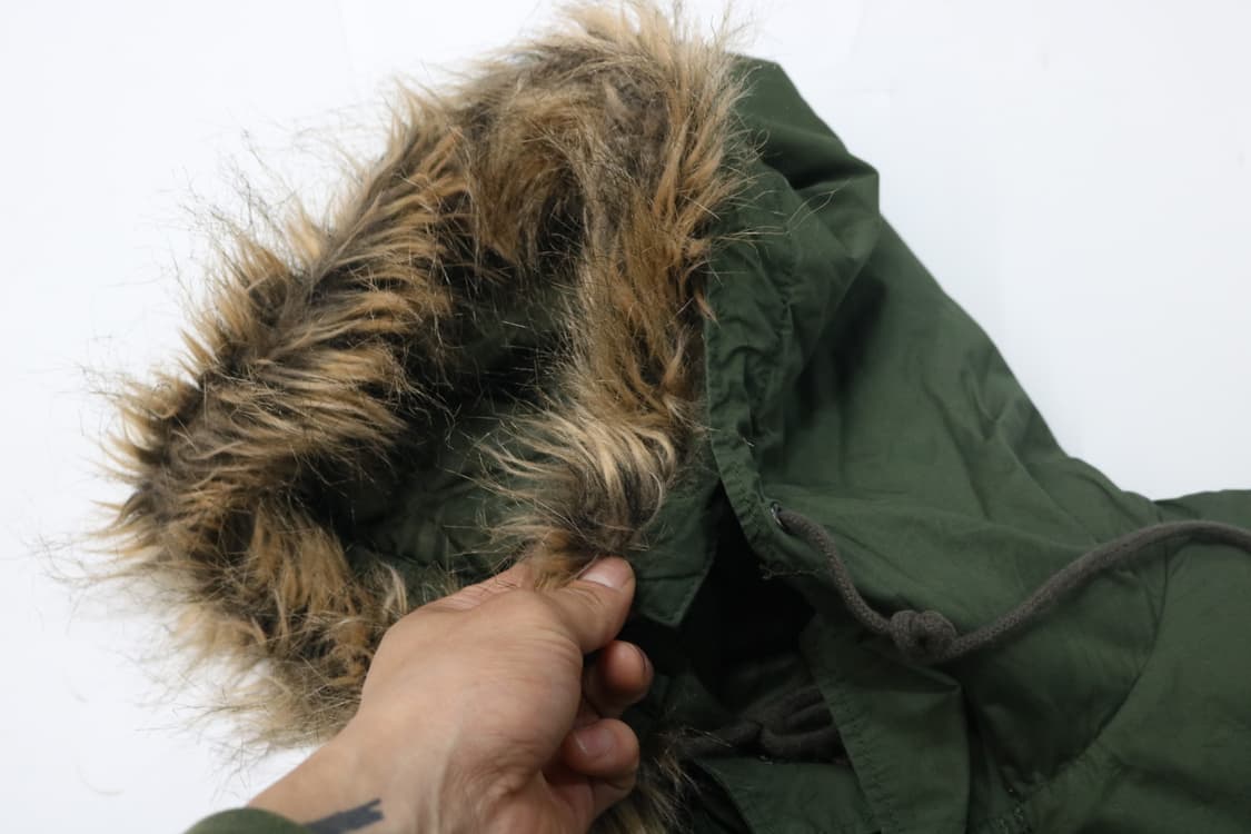 BACK NUMBER 백넘버 빈티지 후드 퍼 밀리터리 개파카 L 상품이미지5