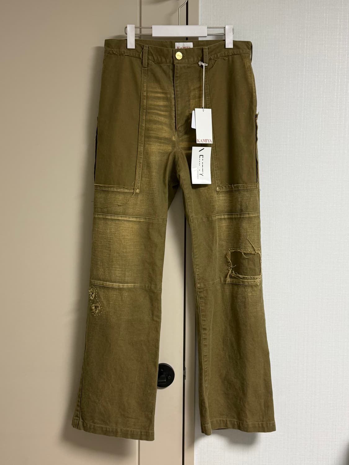 카미야 리페어드 서지 워크 팬츠 "카키" 상품이미지1