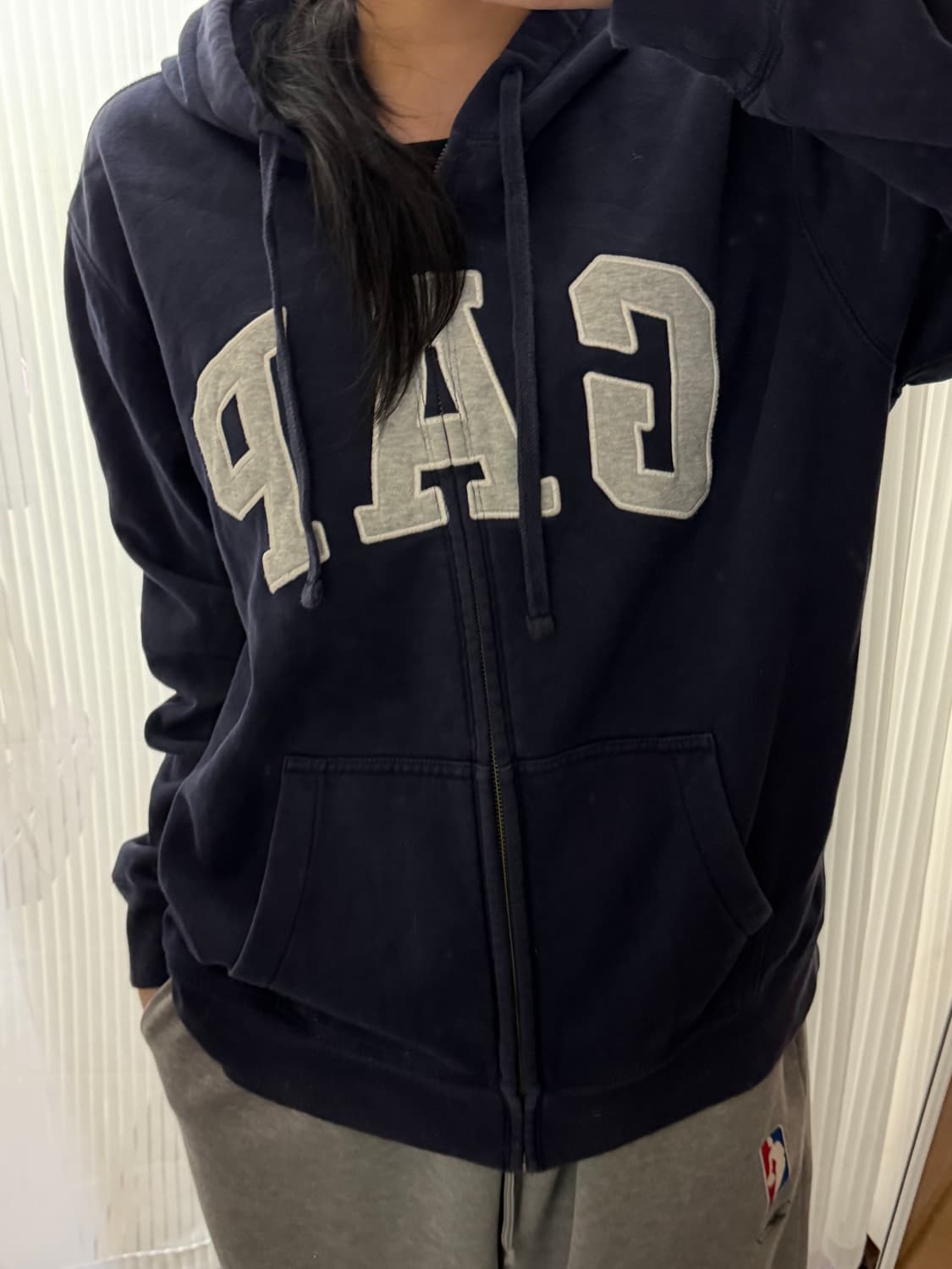 갭 네이비 후드집업 L 상품이미지1