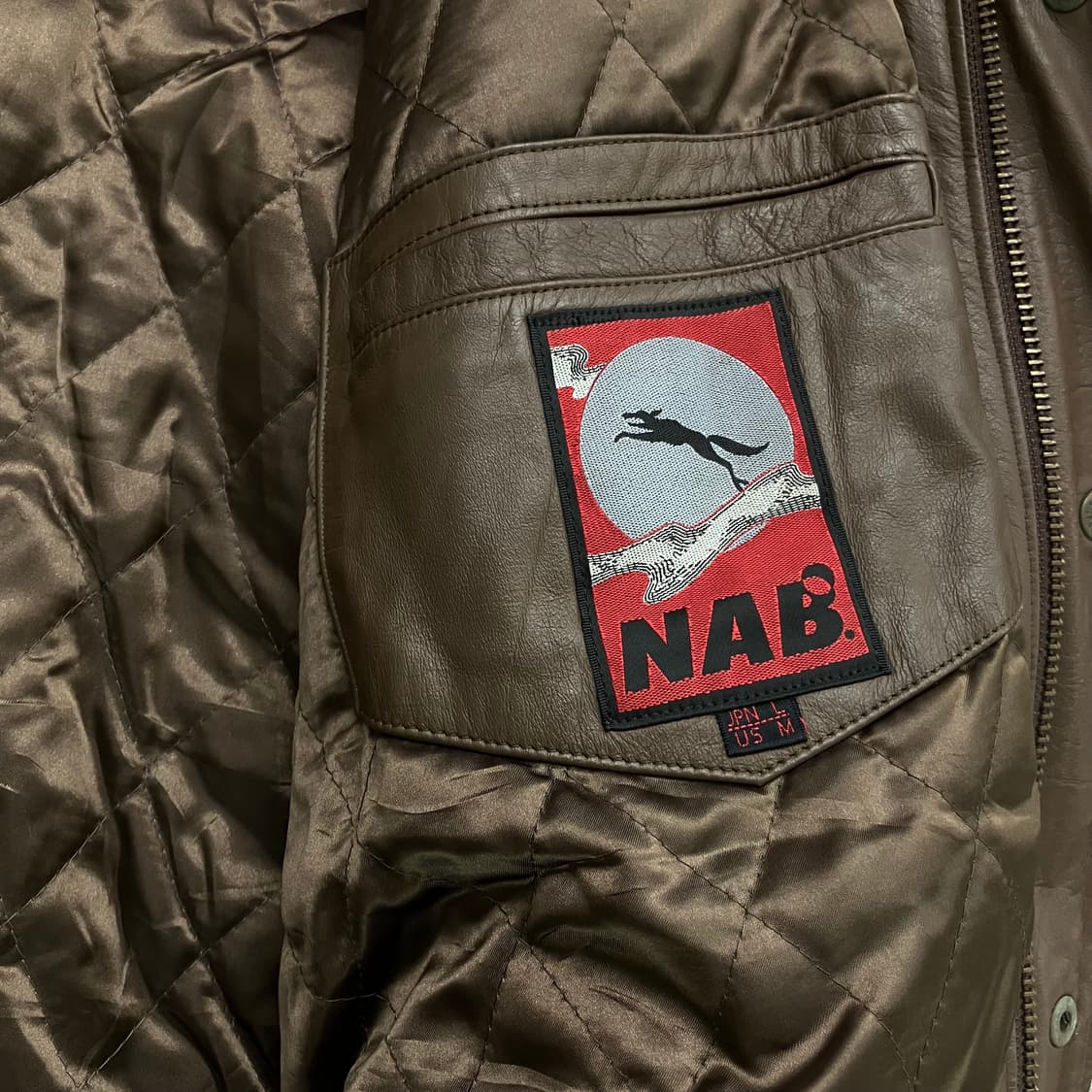 NAB 브라운 소가죽 스웨이드 하프 코트 L 상품이미지3