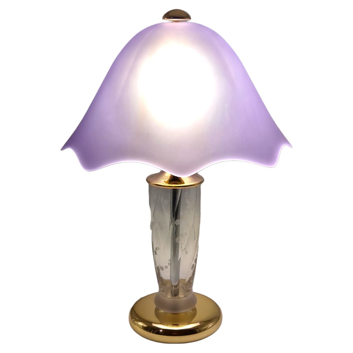 90s 호야 크리스탈 퍼플 플로랄 애칭 스탠드 램프 상품이미지1