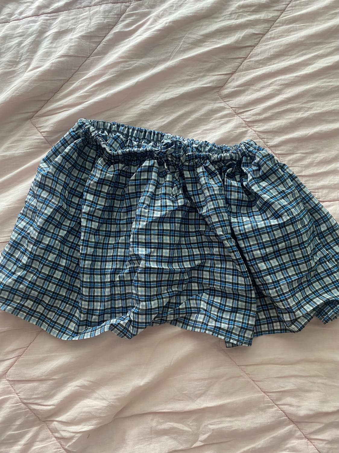 노컨텐츠 체크 레이어드 치마 상품이미지1
