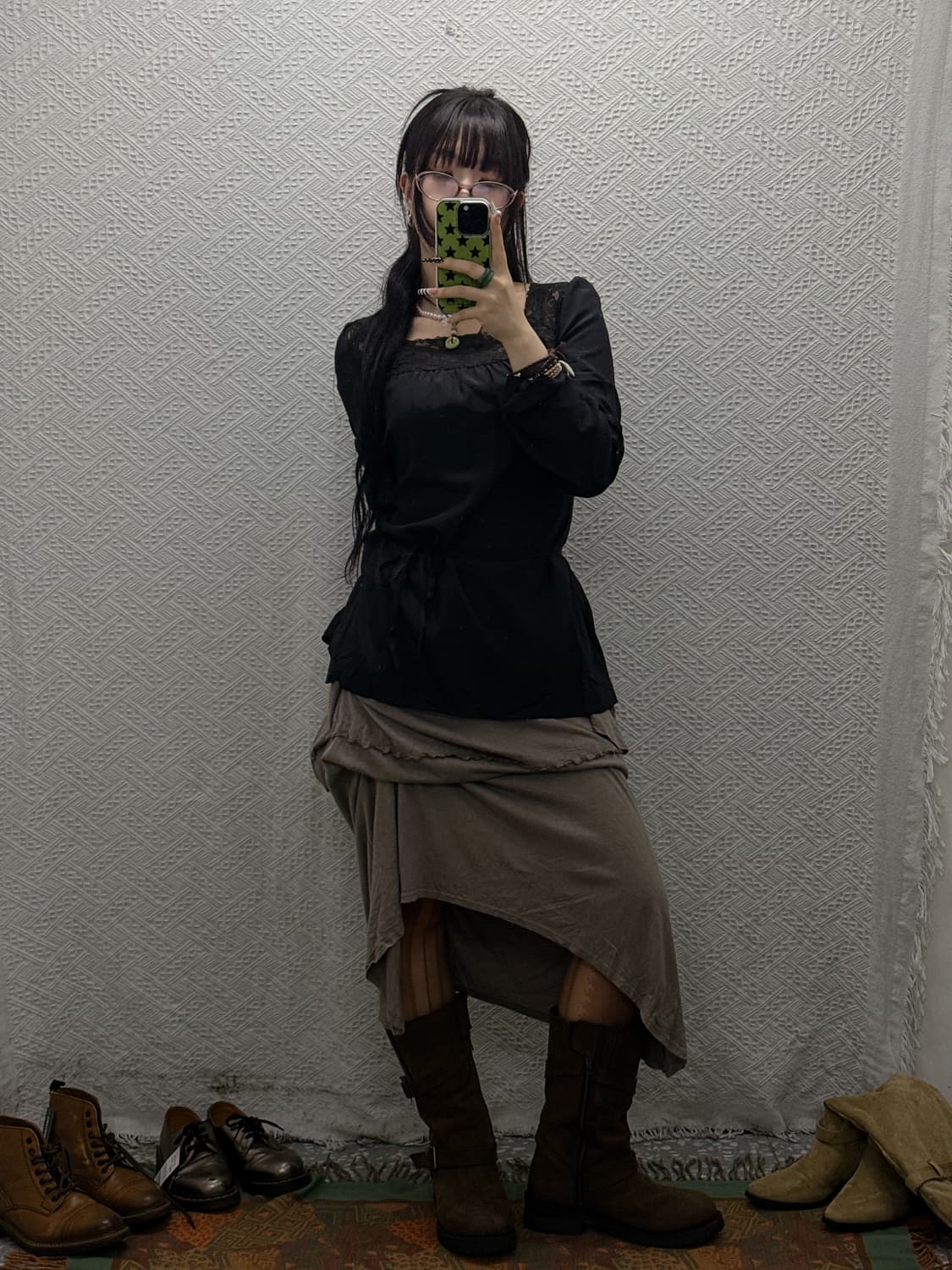 빈티지 고딕 레이스 란제리코어 퍼프 리본 블라우스 K0024 상품이미지2