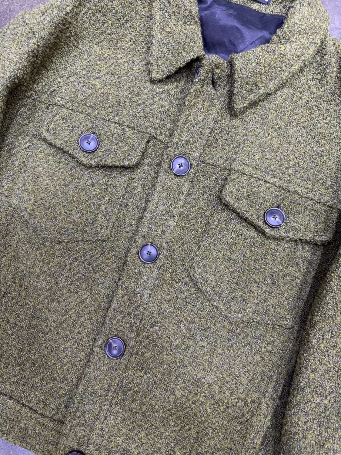 자라 부클레 텍스처 트러커 자켓 올리브 L 상품이미지6