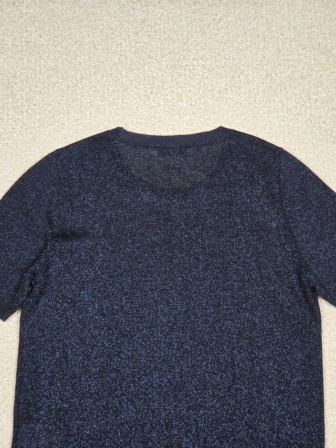 [산드로] 레드 로고 메탈릭 글리터 라운드넥 반팔 니트 | S00052 상품이미지5