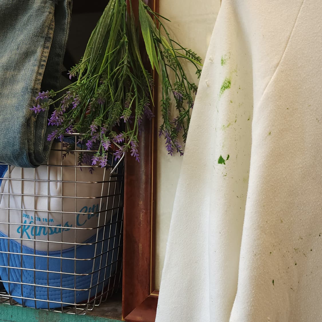 90s 빈티지 스웻셔츠 플레인 스웻셔츠 페인팅 데미지 화이트 L 상품이미지6