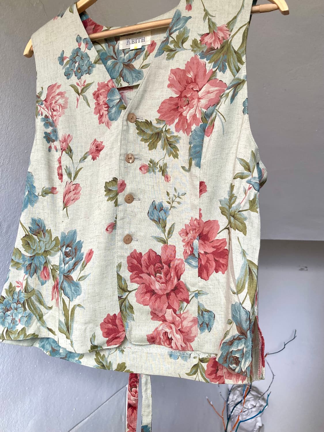 KEITH 리넨 실크 플라워 베스트 상품이미지3