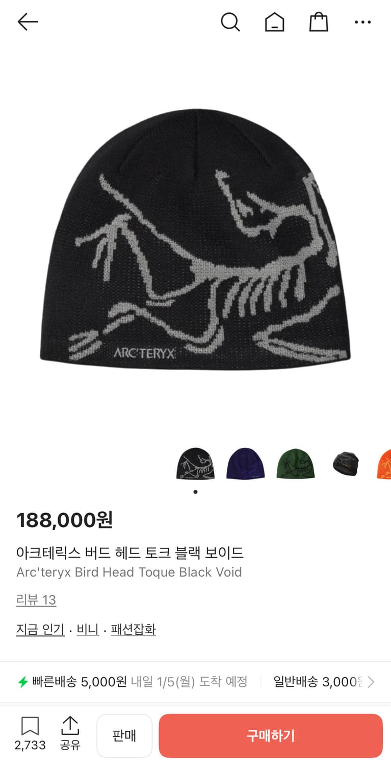 아크테릭스 버드 헤드 비니 상품이미지6