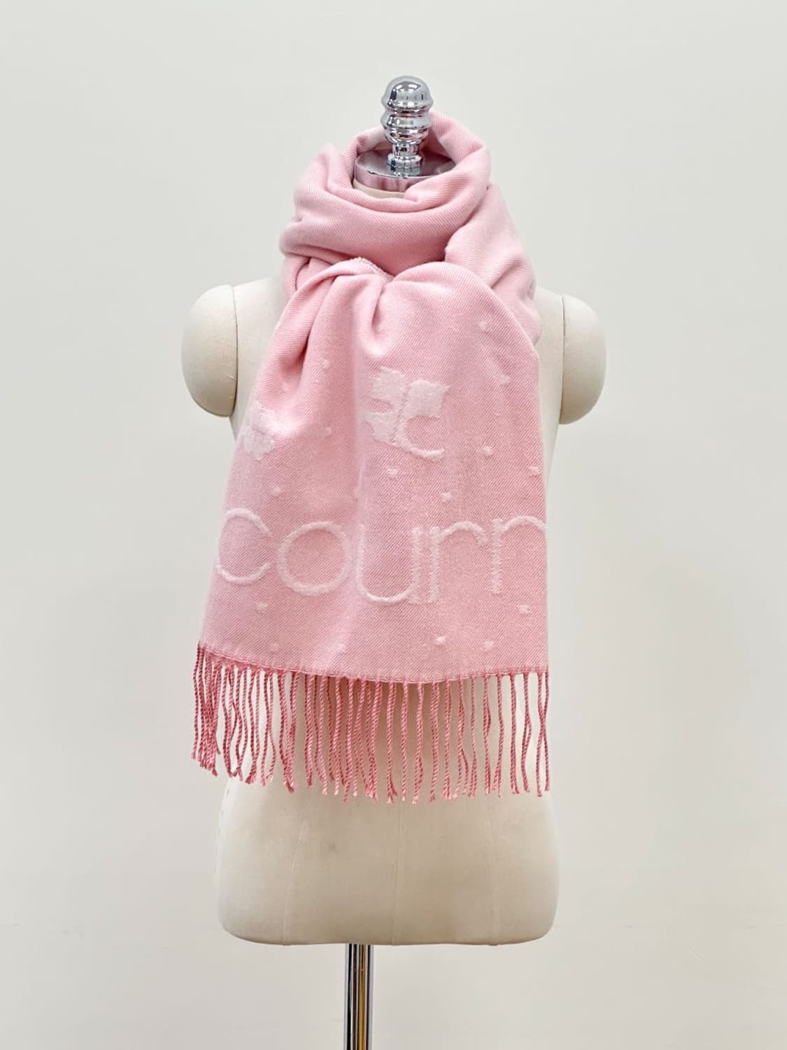 [새상품] courreges / 꾸레쥬 핑크 빅로고 머플러 상품이미지6