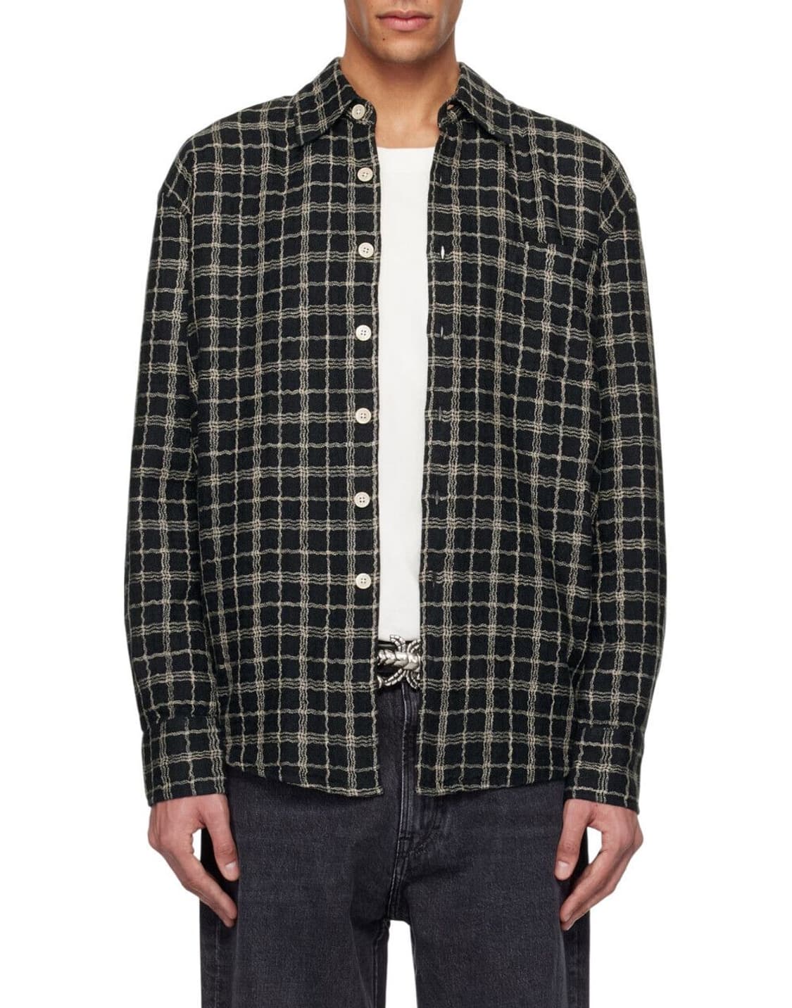 [48]아워레가시 어보브 셔츠 블랙 피쉬넷 상품이미지1