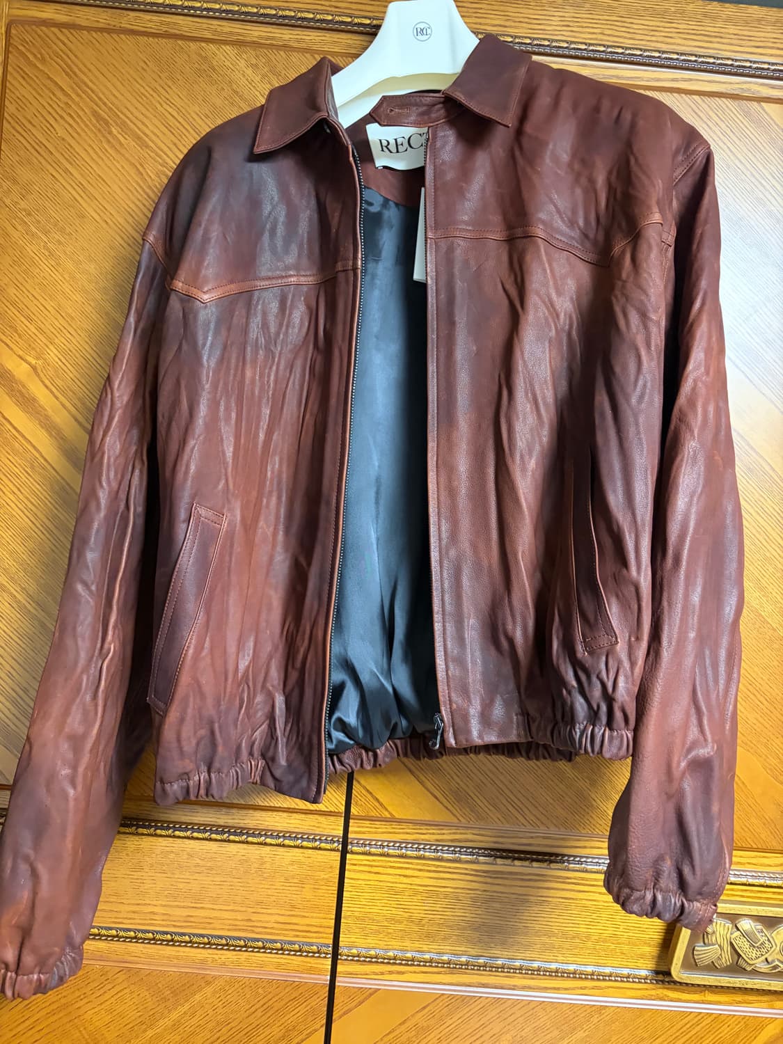 렉토 빈티지 이펙트 레더 점퍼 L 상품이미지1