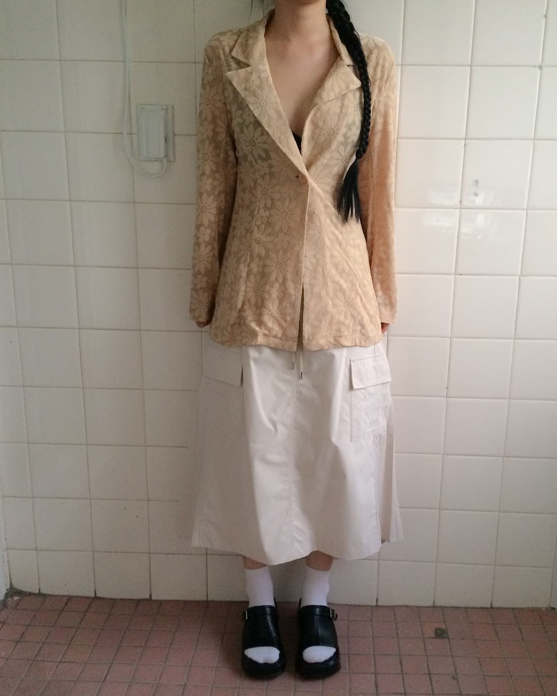 Flower pattern one button shirt 상품이미지6