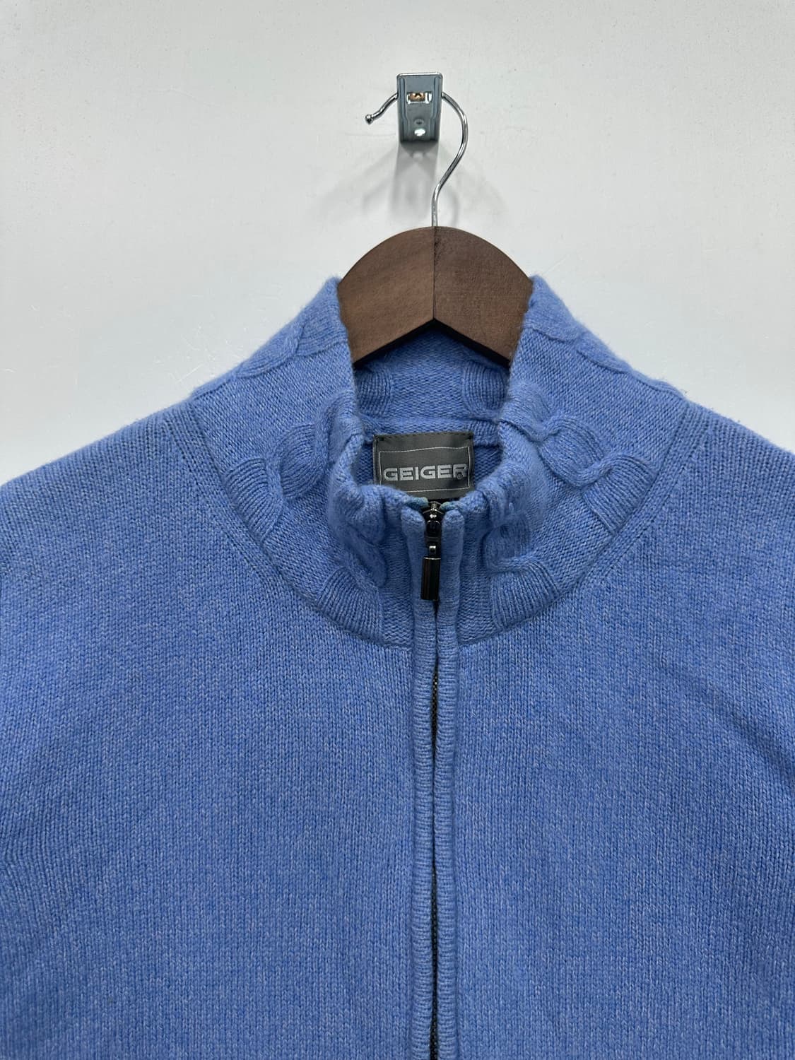 가이거 블루 니트 집업 상품이미지2