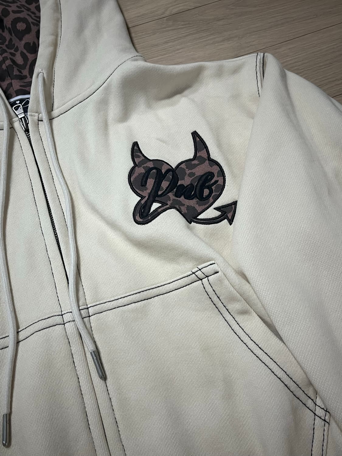 플리즈노팔로우 레오파드 후드집업 상품이미지3