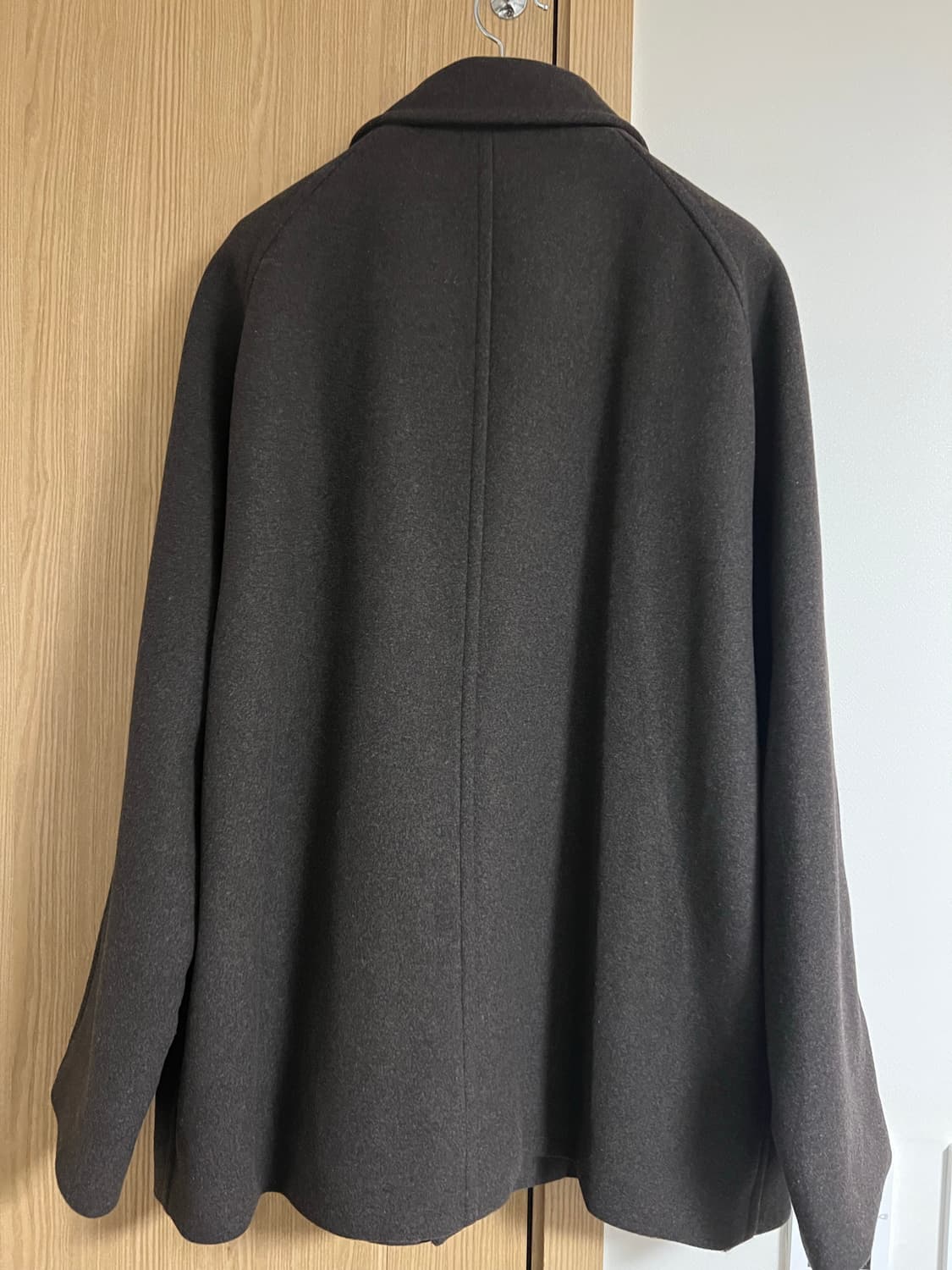 [2XL] 울 블렌드 오버사이즈 하프 발마칸 코트 브라운 상품이미지6