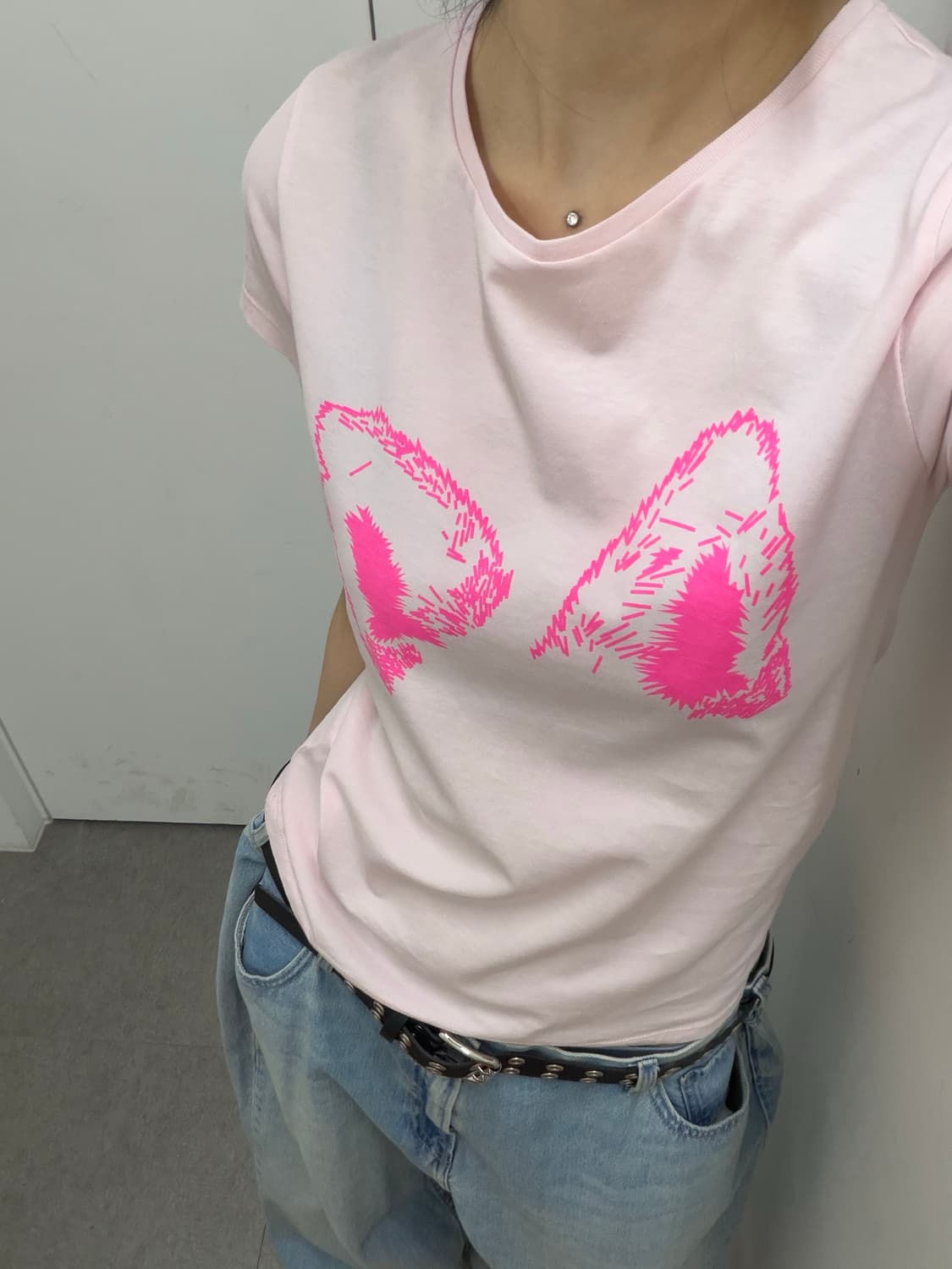 메종키츠네 핑크 폭스 반팔티 상품이미지4