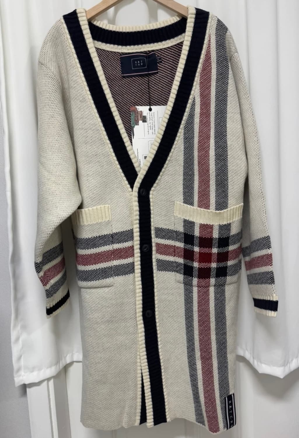 [새상품] 로맨틱크라운 체크 롱가디건 상품이미지3