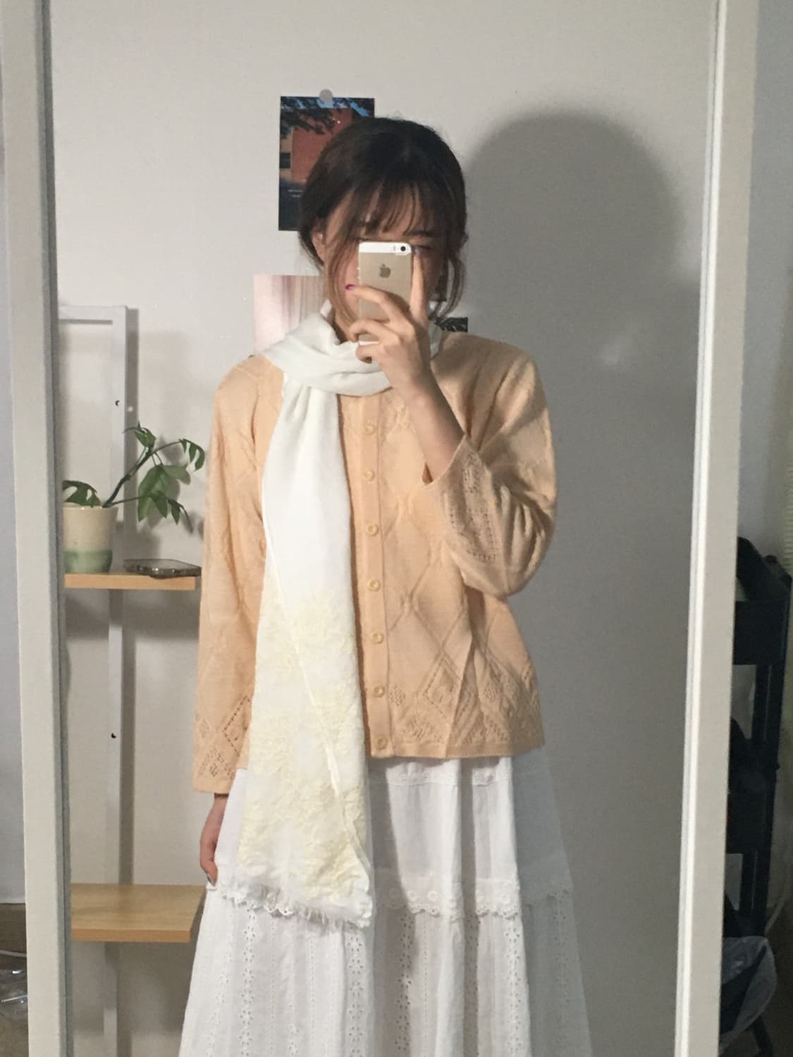 피치 펀칭 니트 가디건 상품이미지1
