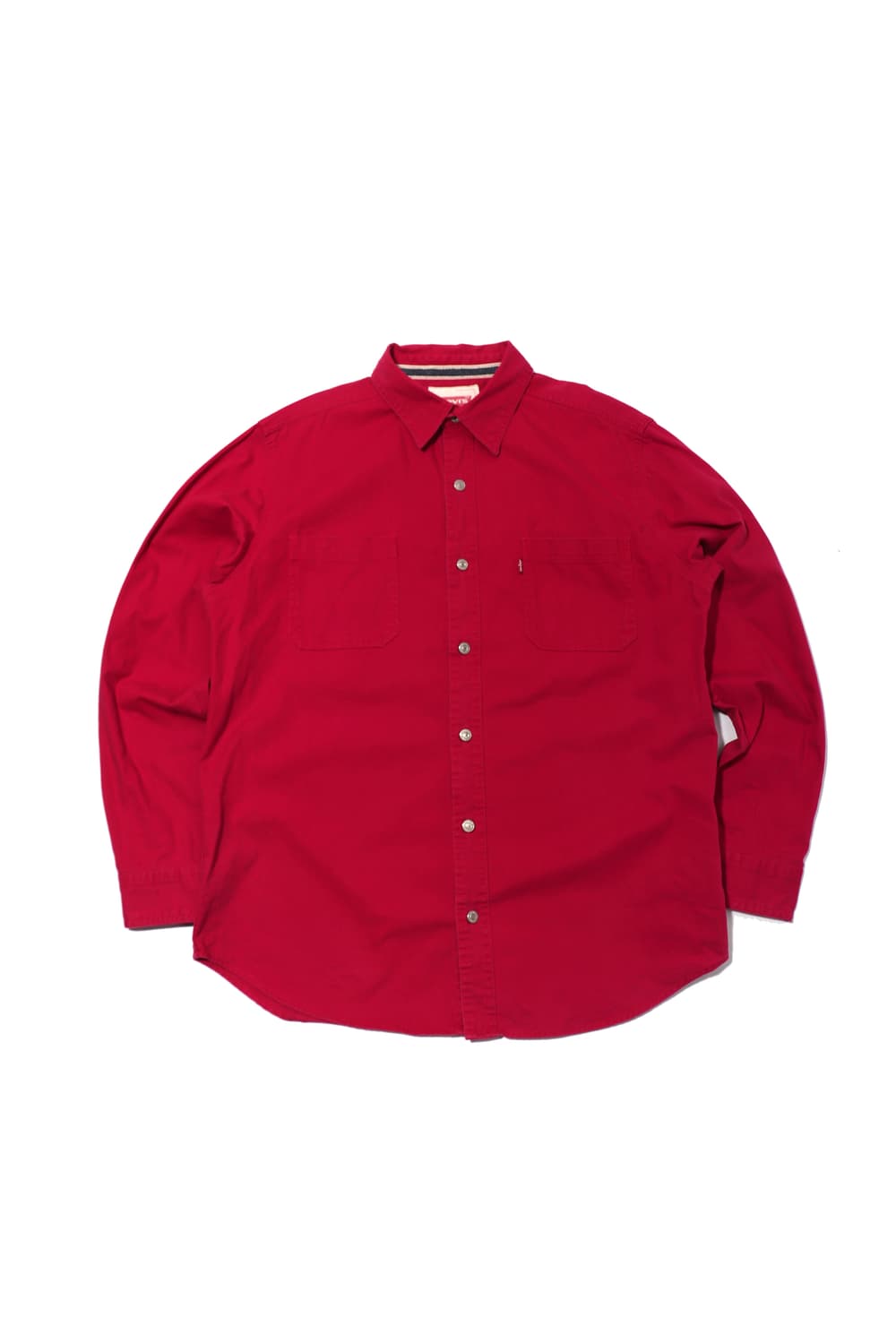 LEVIS 버튼 플라이 버건디 셔츠 size L 상품이미지1
