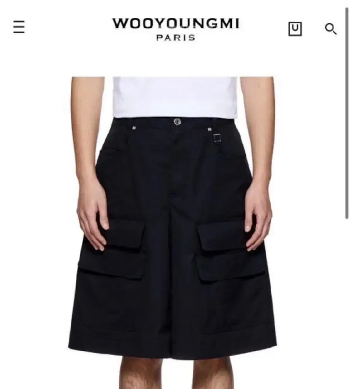 23fw 우영미 블랙 와이드 카고 쇼츠 48사이즈 상품이미지1