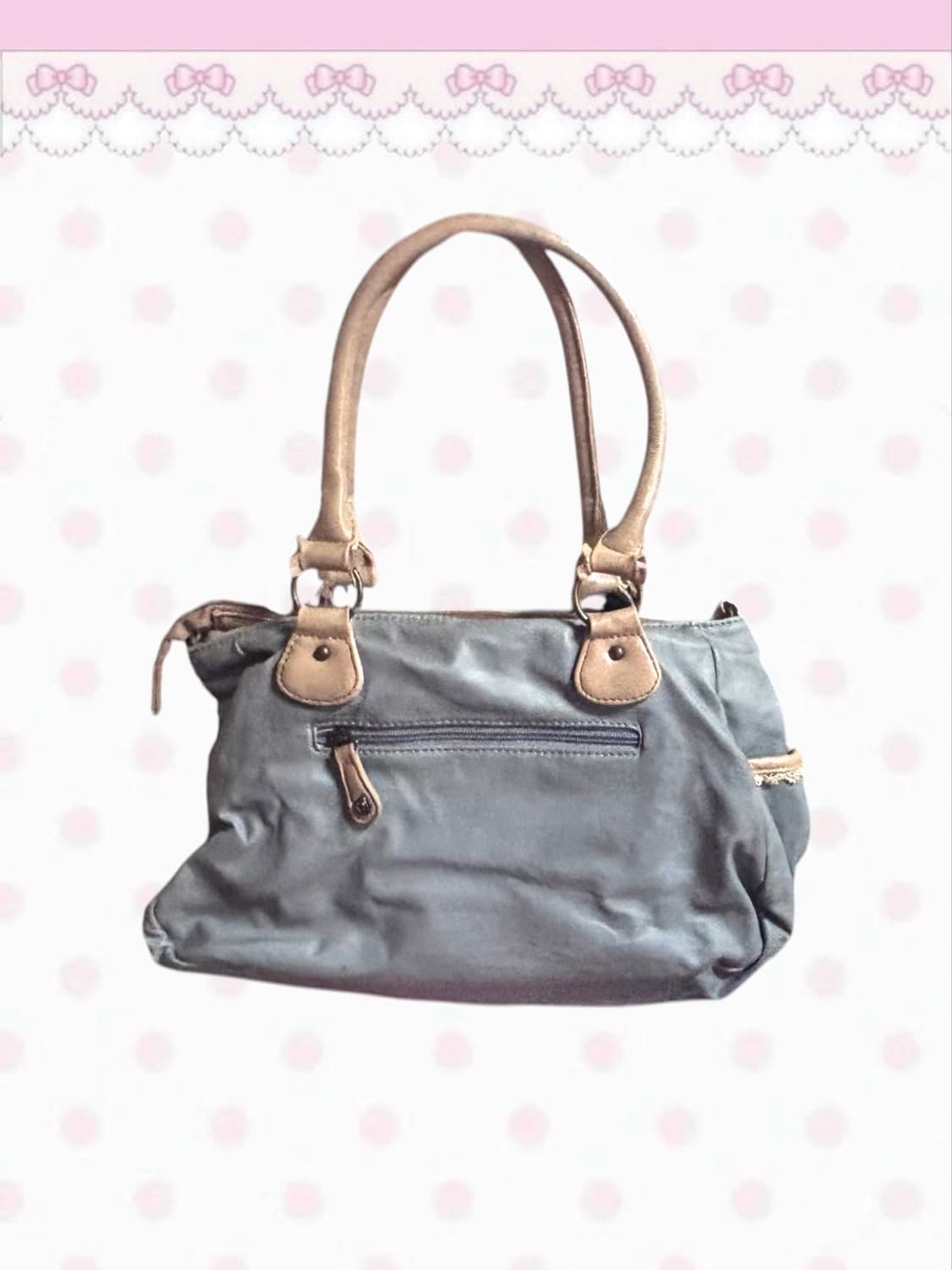 엑시즈팜 오네갸루 애쉬 블루 금장 중세 숄더 토트백 히메갸루 상품이미지3