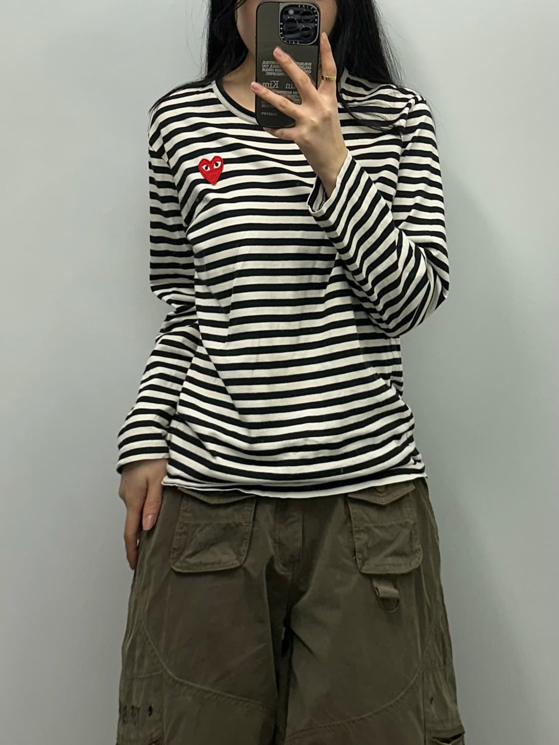 꼼데가르송 플레이 단가라 스트라이프 롱슬리브 상품이미지1