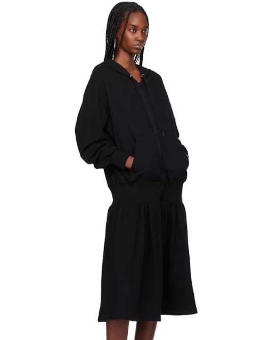   [OPEN YY]Black Jersey Shirring Hoodie  상품이미지6