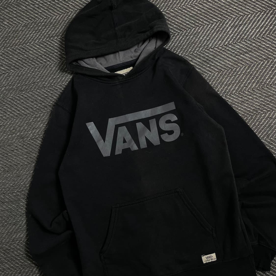 반스 빅로고 박시핏 후드 티셔츠 블랙 y 4477 상품이미지1