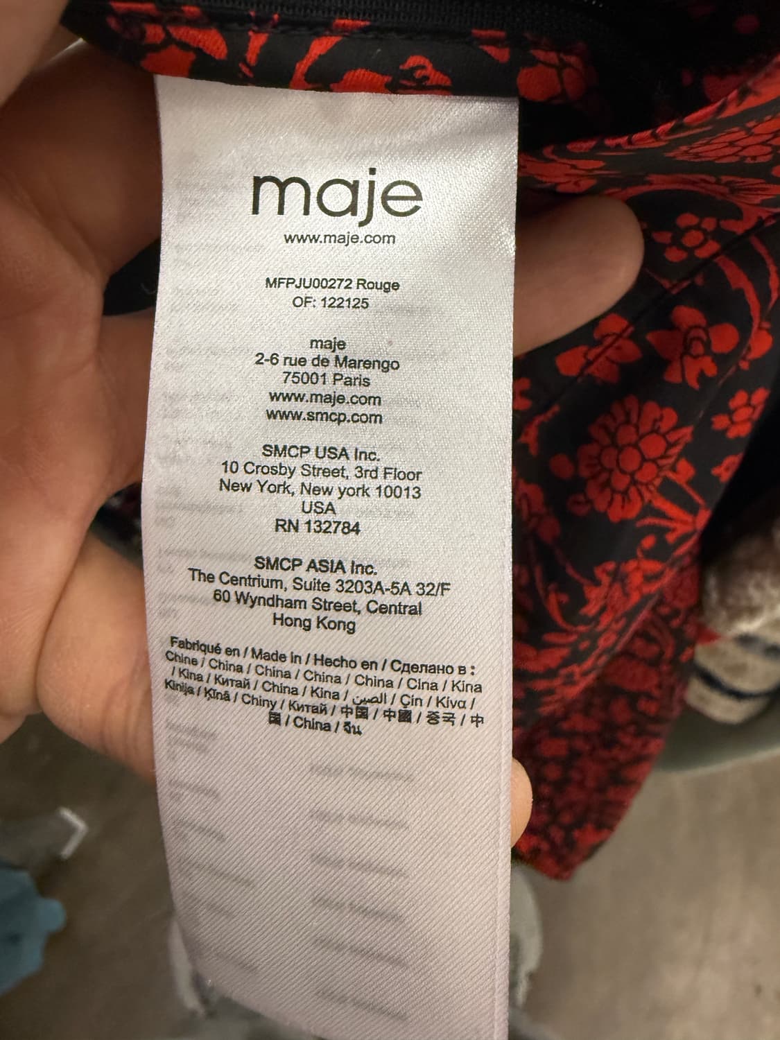 마쥬 플라워 랩 스커트 레드/블랙 상품이미지5