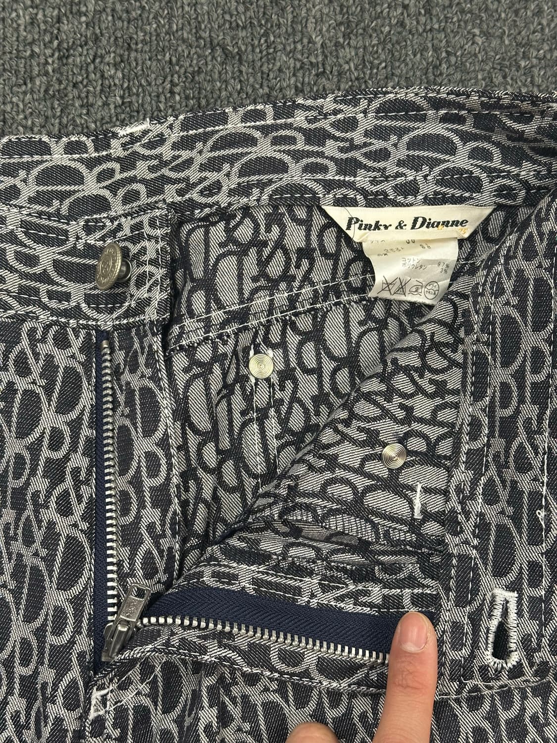 38)Japanese vintage 여성 모노그램 코튼팬츠 상품이미지3