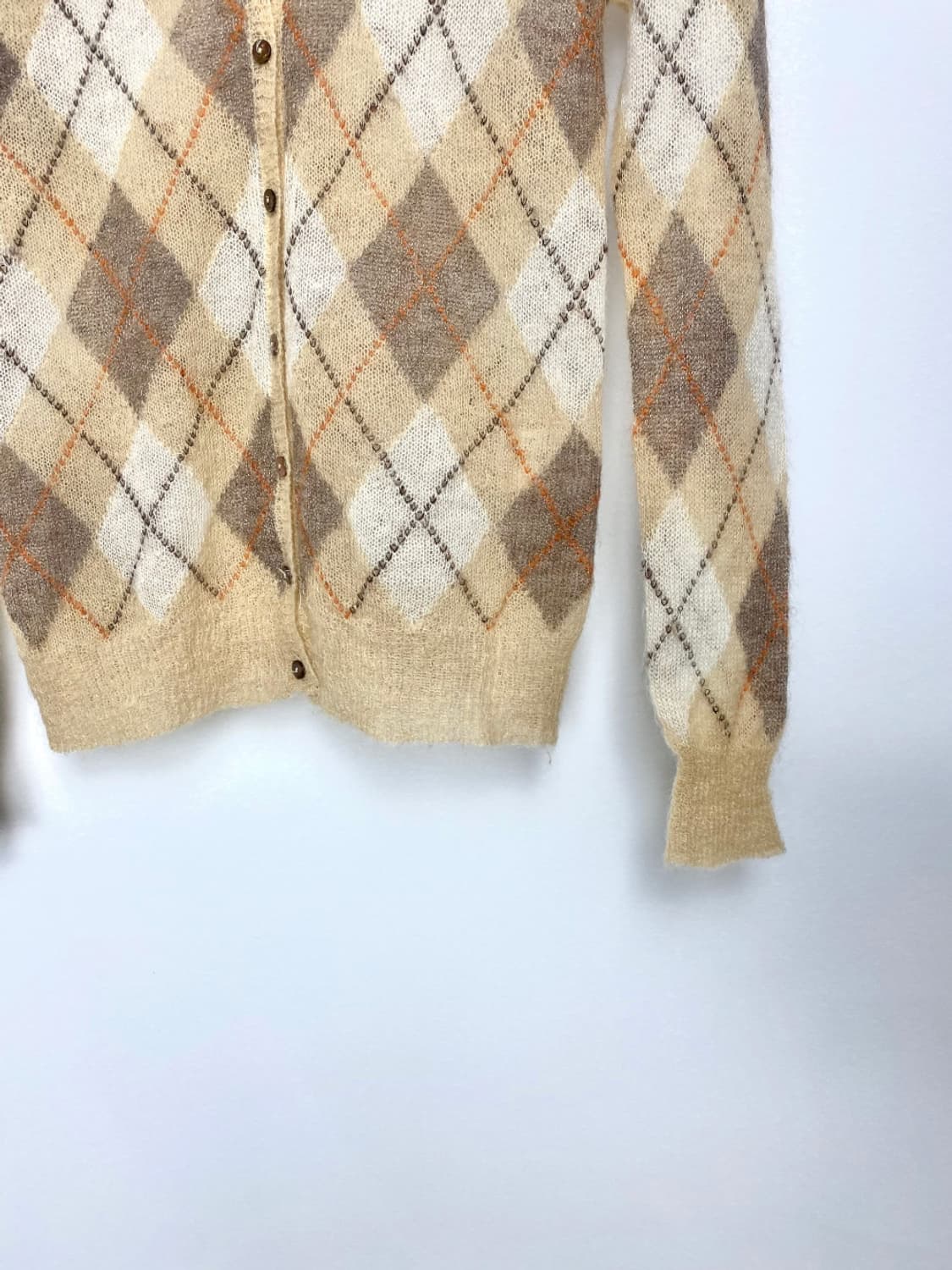 agyle mohair cardigan 로우 게이지 아가일 모헤어 가디건 상품이미지6