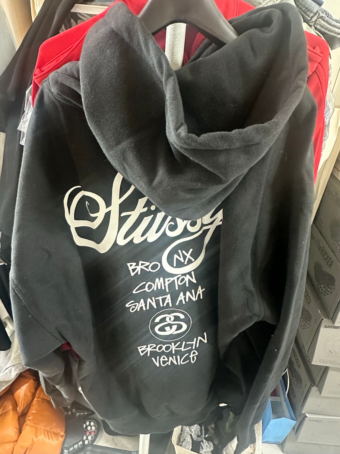 [XXL] 스투시 월드투어 후드티 블랙 상품이미지2