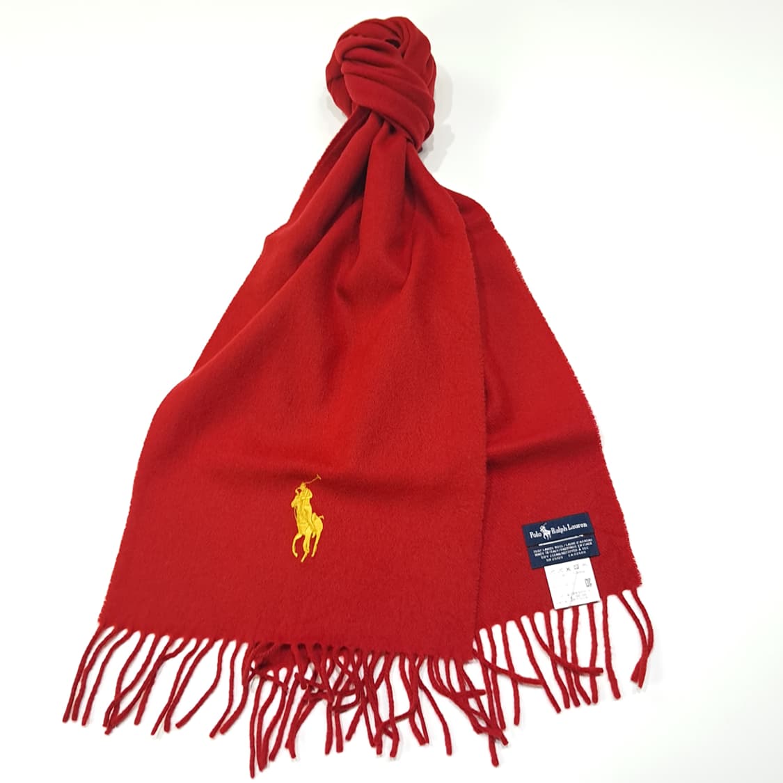 MX654 폴로 이태리판 램스울 빅포니 레드 머플러 목도리 상품이미지2