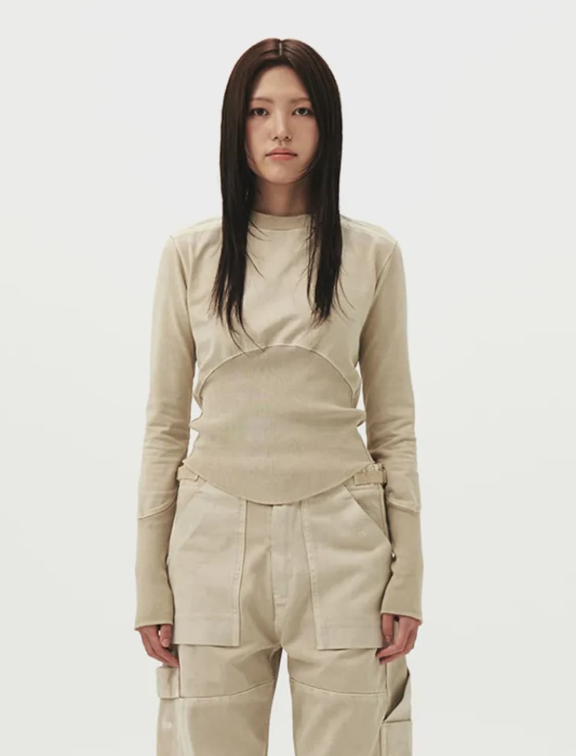 EE WOMENS SWEATSHIRTS BEIGE 상품이미지5