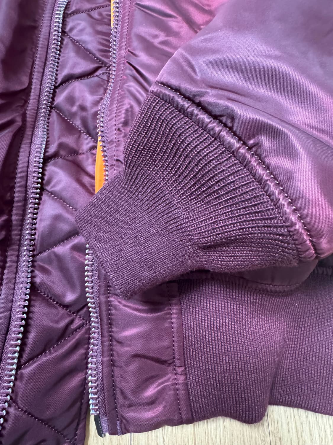 알파인더스트리 ma-1 s사이즈 버건디컬러 상품이미지3