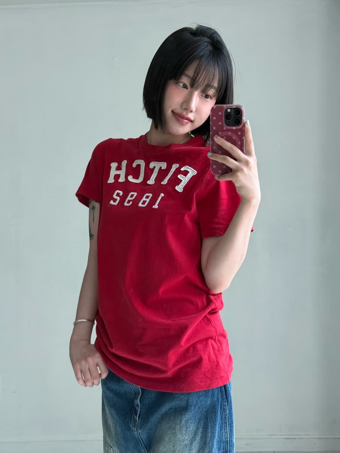 아베크롬비 레드 반팔티 상품이미지4