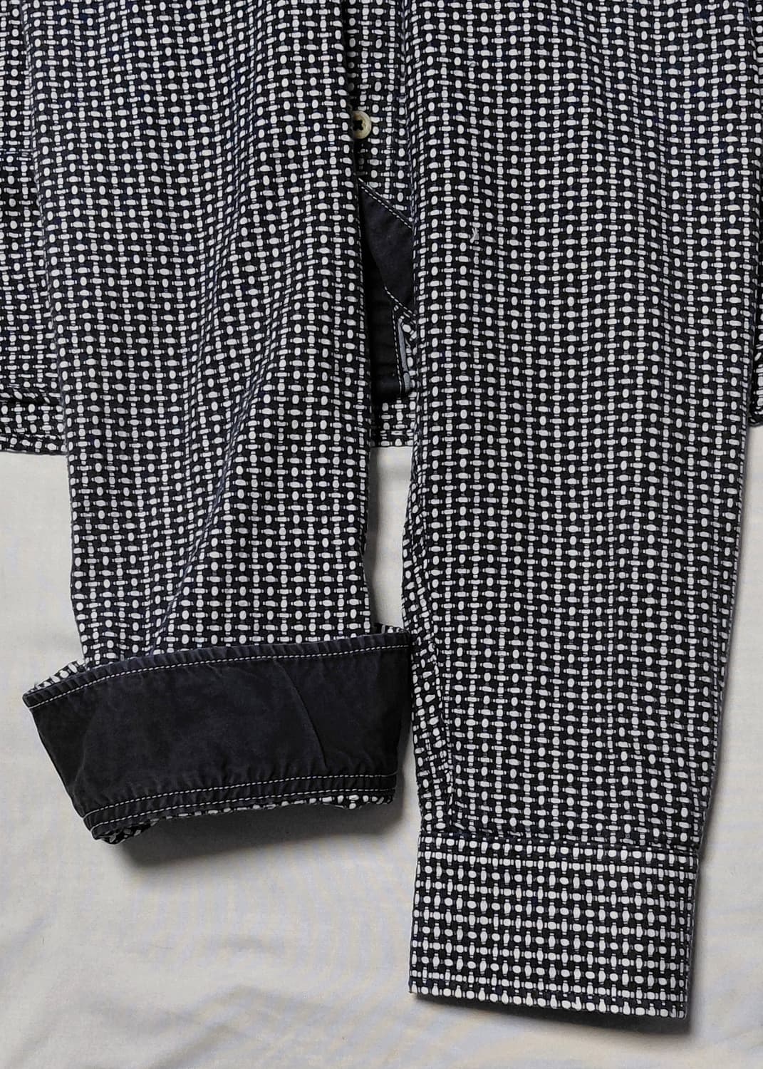 [LL] 일본 브랜드 Mitsumine 네이비 도트 텍스처 긴팔 셔츠 상품이미지5